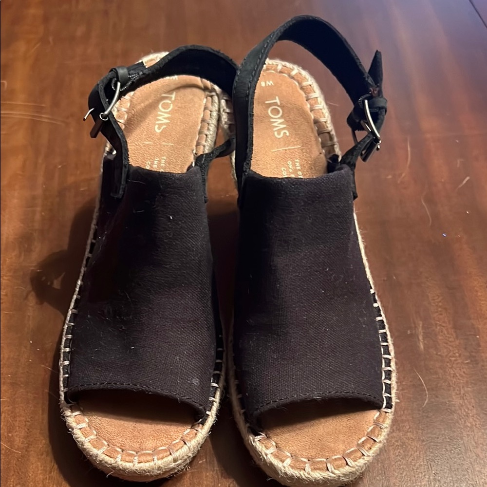 Toms Black Espadrilles Comfortable Casual Shoes Monica 8 women’s